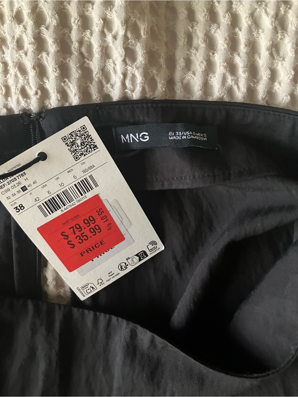 Mango Black Asymmetrical Hem Skirt - Picture 5 of 5
